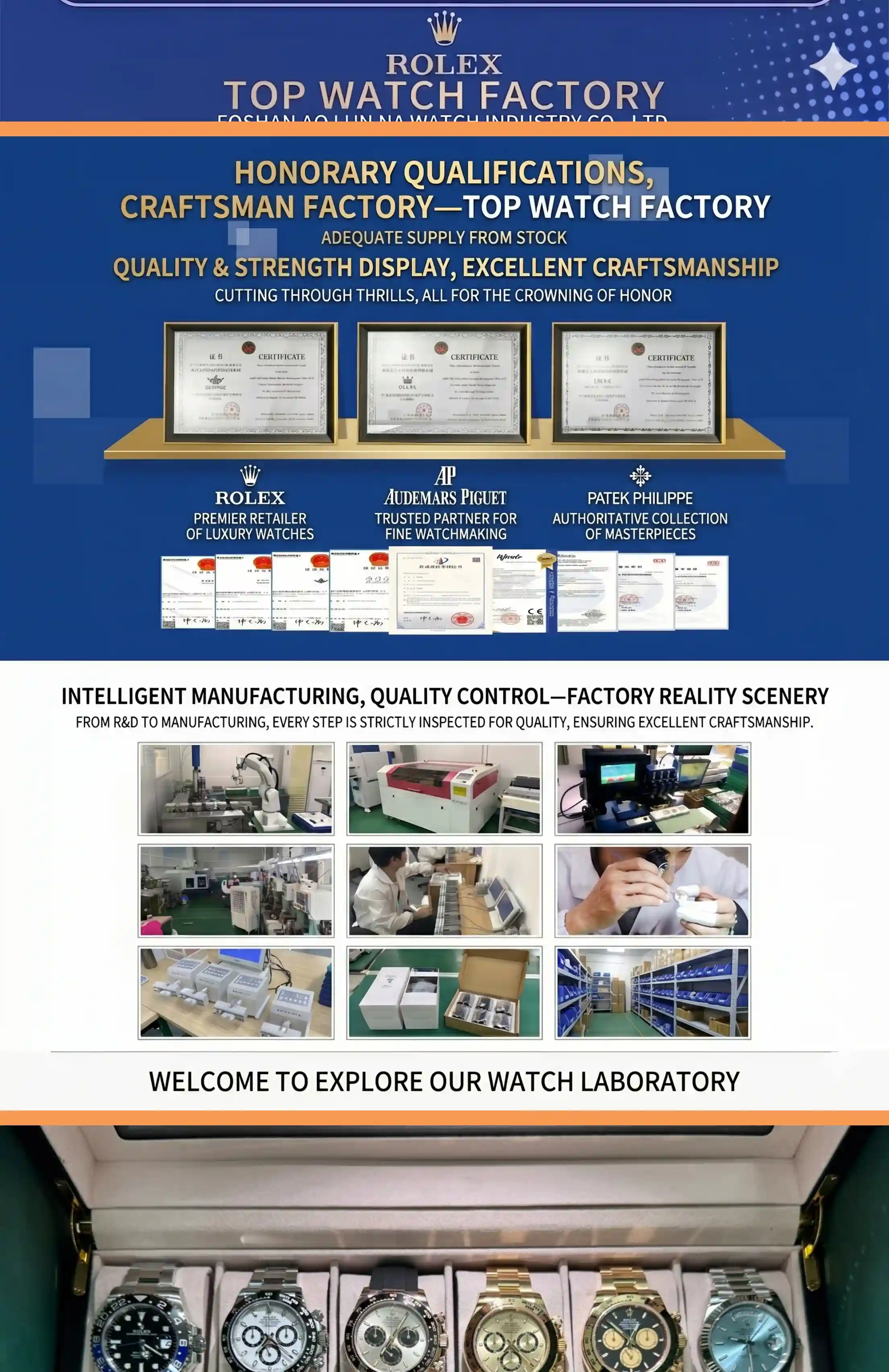 Watch workshop, certifications, and curated inventory